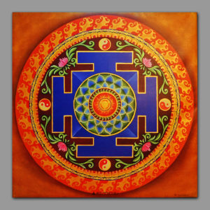 Fire Mandala / Manipura chakra / Символизирует энергию солнца / Symbolizes the energy of the sun 1x1m Acrilic on canvas