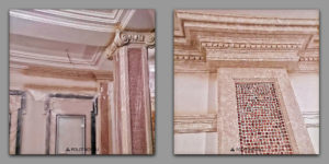 Decorative_painting_of_gypsum_cornice_under_marble